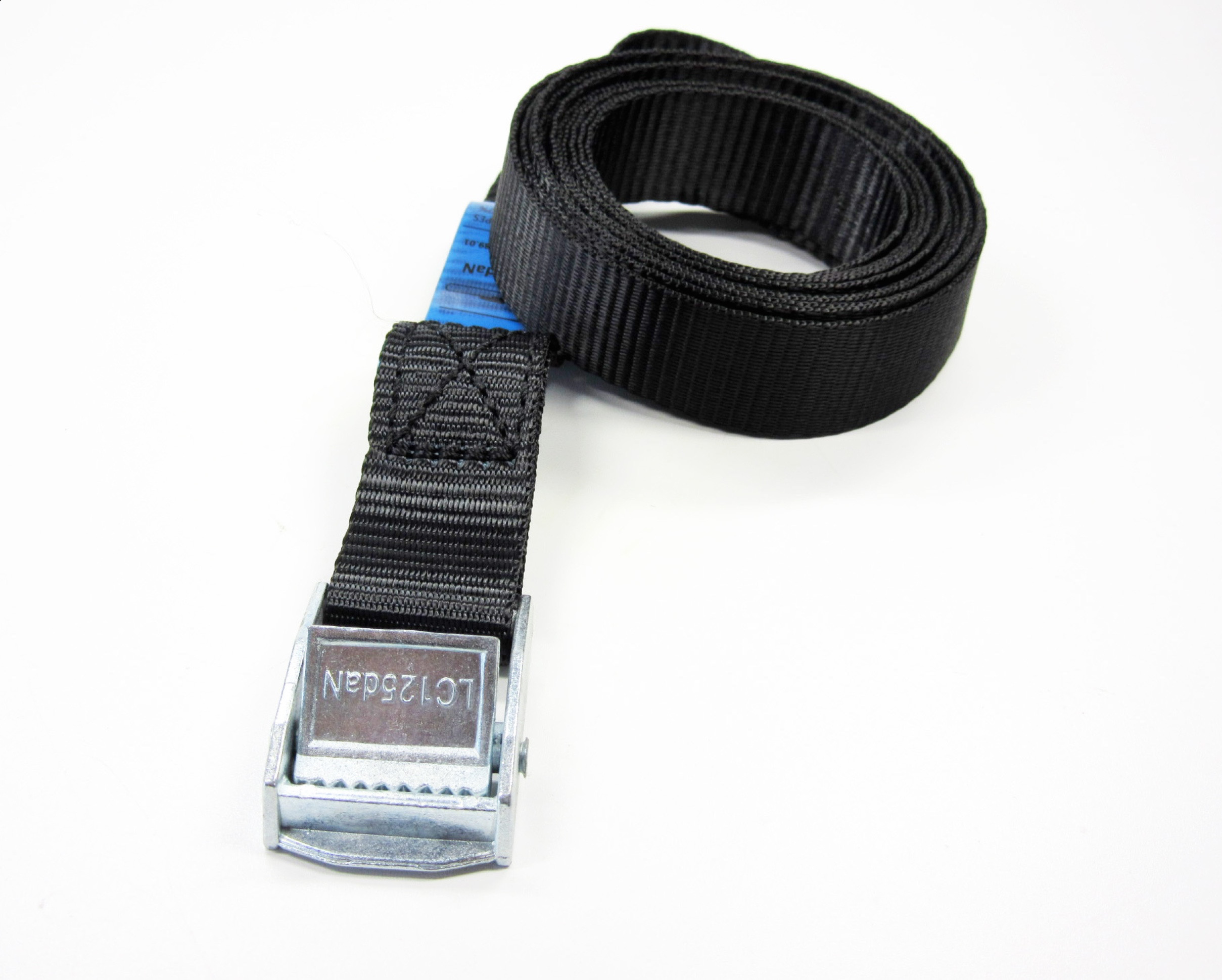 Spanband zwart 25 mm met klemsluiting